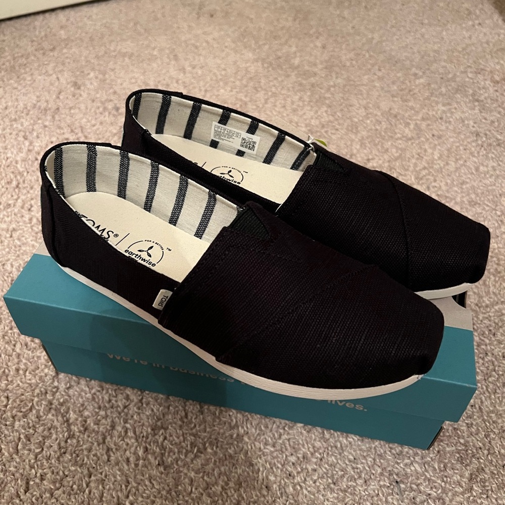 TOMS Black Slip-On Shoes